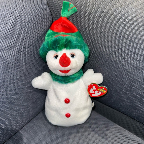 Ty Beanie Baby Snowman Plush Toy Holiday“Snowgirl” 2000 Vintage Christmas H - Picture 6 of 16